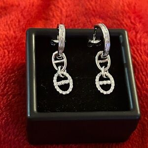 Luxury Moissanite Diamond dangle Hoop Earrings